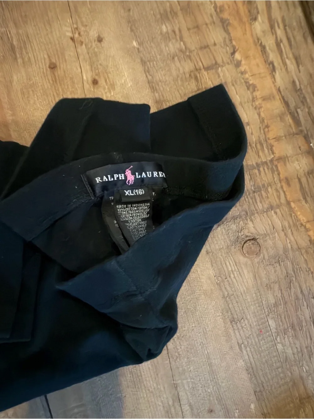 Ralph Lauren Black Kids Leggings with Pink Polo Logo